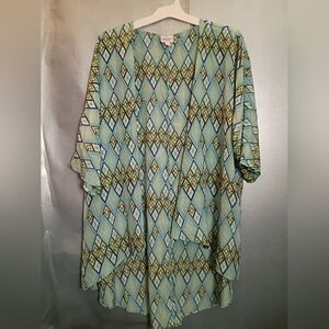 LuLaRoe Diamond Pattern Shawl Blue and Yellow